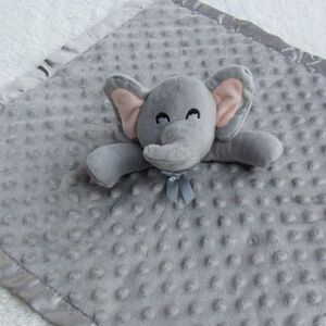 Elephant Security Blanket Baby Lovie Textured Gray Nursery NIB Pro Goleem Lovey
